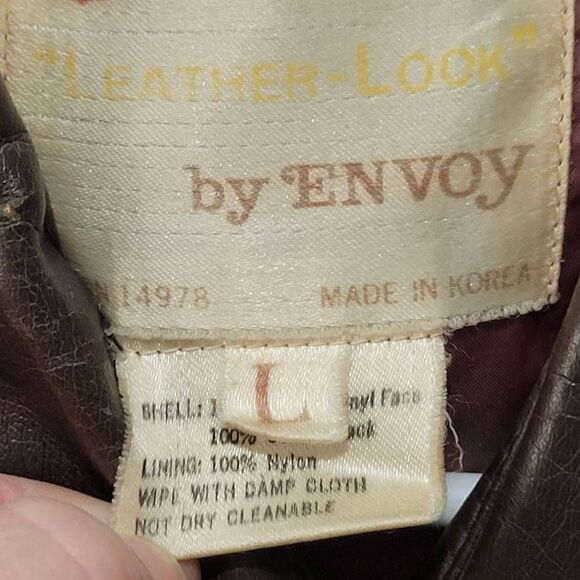 Envoy Large faux leather coat vintage 60s 70s - Picture 5 of 12